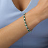 Thumbnail Image 1 of 4.0mm Lab-Created Emerald and White Sapphire Alternating Tennis Bracelet in Sterling Silver - 7.25"