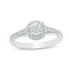 Thumbnail Image 0 of 1/8 CT. T.W. Composite Diamond Frame Promise Ring in Sterling Silver