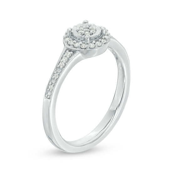 1/8 CT. T.w. Composite Diamond Frame Promise Ring in Sterling Silver