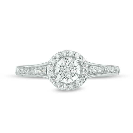 1/8 CT. T.w. Composite Diamond Frame Promise Ring in Sterling Silver