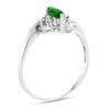 Thumbnail Image 1 of Marquise Emerald and 1/20 CT. T.W. Diamond Tri-Sides Bypass Ring in 14K White Gold