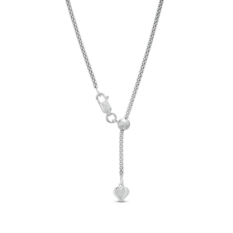 Made in Italy Ladies' 2.0mm Adjustable Popcorn Chain Necklace in Sterling Silver - 22"