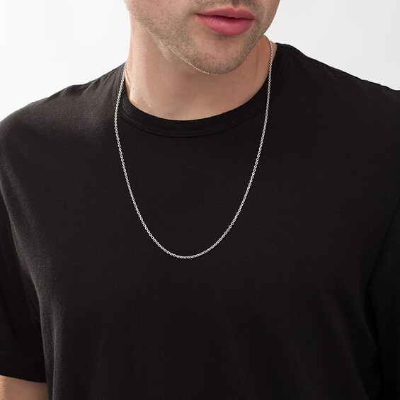 Made in Italy Men's 2.0mm Cable Chain Necklace in Sterling Silver - 24"
