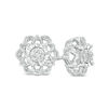 Thumbnail Image 0 of 1/15 CT. T.W. Composite Diamond Flower Vintage-Style Stud Earrings in Sterling Silver