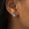 Thumbnail Image 1 of 1/15 CT. T.W. Composite Diamond Flower Vintage-Style Stud Earrings in Sterling Silver