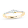 Thumbnail Image 0 of Engravable 1/8 CT. T.W. Diamond Three Stone Promise Ring in 10K White, Yellow or Rose Gold (1 Line)