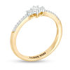 Thumbnail Image 2 of Engravable 1/8 CT. T.W. Diamond Three Stone Promise Ring in 10K White, Yellow or Rose Gold (1 Line)