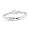Thumbnail Image 1 of Engravable 1/8 CT. T.W. Diamond Three Stone Promise Ring in Sterling Silver (1 Line)