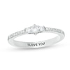 Thumbnail Image 1 of Engravable 1/8 CT. T.W. Diamond Three Stone Promise Ring in Sterling Silver (1 Line)