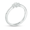Thumbnail Image 2 of Engravable 1/8 CT. T.W. Diamond Three Stone Promise Ring in Sterling Silver (1 Line)