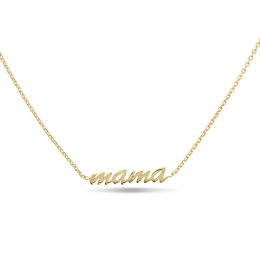 Lowercase Script &quot;mama&quot; Choker Necklace in 14K Gold - 17&quot;