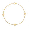 Thumbnail Image 0 of Triple Puffed Hearts Station Bracelet in 14K Gold - 7.25"