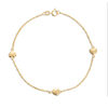 Thumbnail Image 1 of Triple Puffed Hearts Station Bracelet in 14K Gold - 7.25"