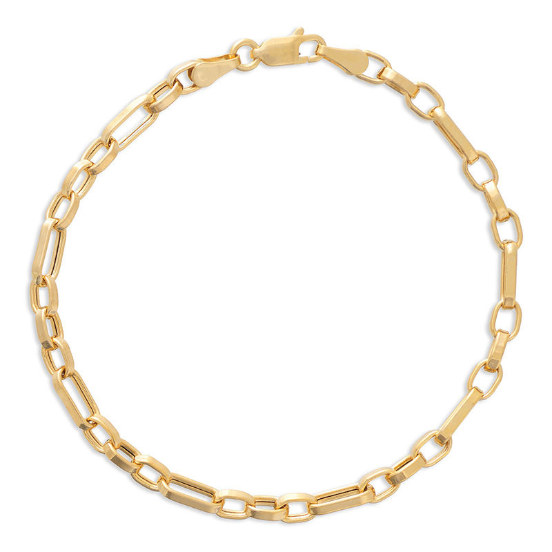 4.25mm Oval Link Chain Bracelet in 14K Gold - 7.5