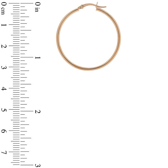 2.0 x 35.0mm Tube Hoop Earrings in 14K Rose Gold | Zales