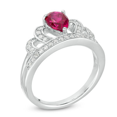 Details about   Bright Vibrant Red Pear Shape Ruby & White Sapphire Gemstone Bypass Style Ring 