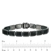 Thumbnail Image 2 of Men's Black Spinel Octagonal Link Bracelet in Sterling Silver and Black Rhodium - 8.5"