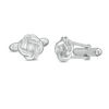 Thumbnail Image 0 of Men's 1/20 CT. T.W. Diamond Love Knot Cuff Links in Sterling Silver