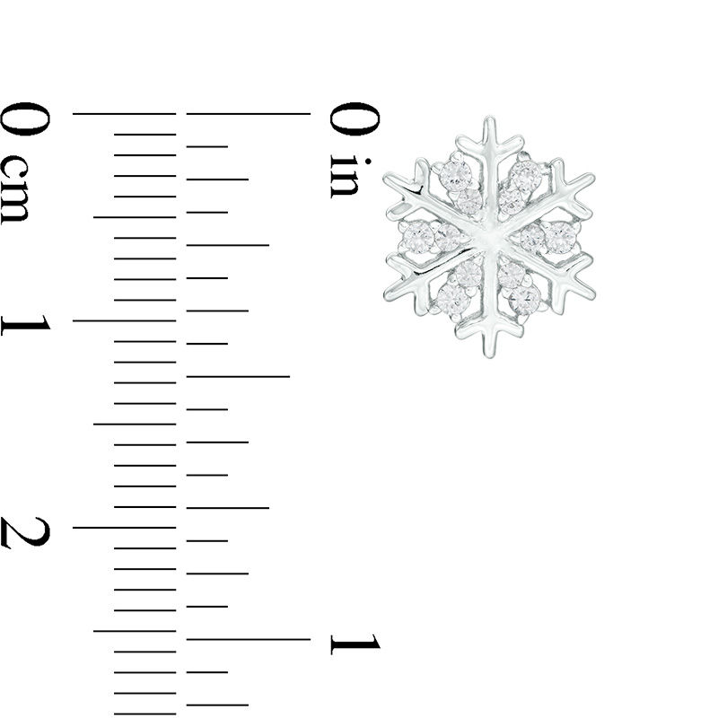 Main Image 2 of Lab-Created White Sapphire Snowflake Pendant and Stud Earrings Set in Sterling Silver