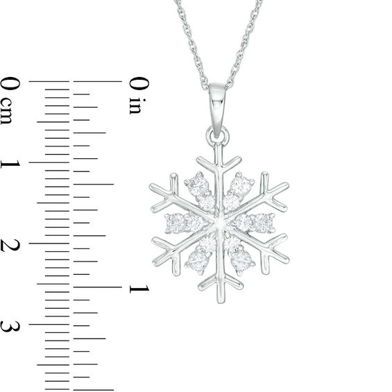 Lab-Created White Sapphire Snowflake Pendant and Stud Earrings Set in Sterling Silver