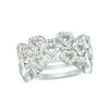 Thumbnail Image 0 of 1/3 CT. T.W. Diamond Heart Outline Three Piece Stackable Band Set in Sterling Silver