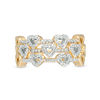 Thumbnail Image 3 of 1/3 CT. T.W. Diamond Heart Outline Three Piece Stackable Band Set in Sterling Silver with 14K Gold Plate