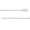 Thumbnail Image 1 of 6.0mm Lab-Created White Sapphire Solitaire Dangle Sideways Cross Anklet in Sterling Silver - 10"