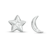 Thumbnail Image 1 of 1/20 CT. T.W. Diamond Moon and Star Mismatch Stud Earrings in Sterling Silver