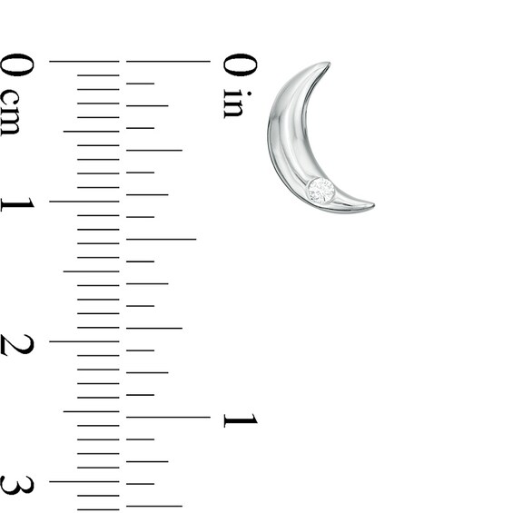 1/20 CT. T.w. Diamond Moon and Star Mismatch Stud Earrings in Sterling Silver