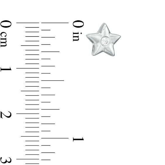 1/20 CT. T.w. Diamond Moon and Star Mismatch Stud Earrings in Sterling Silver