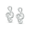 Thumbnail Image 1 of 1/10 CT. T.W. Diamond Treble Clef Stud Earrings in Sterling Silver