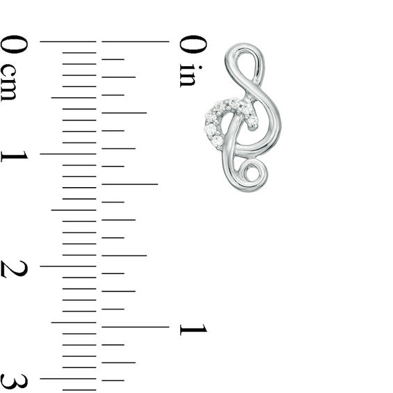 1/10 CT. T.w. Diamond Treble Clef Stud Earrings in Sterling Silver