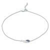 Thumbnail Image 0 of Lab-Created Blue Sapphire Sideways Angel Wing Anklet in Sterling Silver - 10"