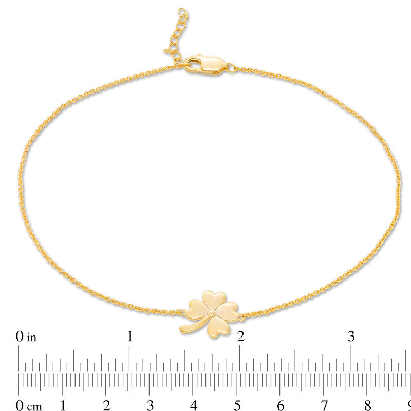 14K Gold Four Leaf Clover Charm Bracelet 14K White Gold / 6.5 Inches