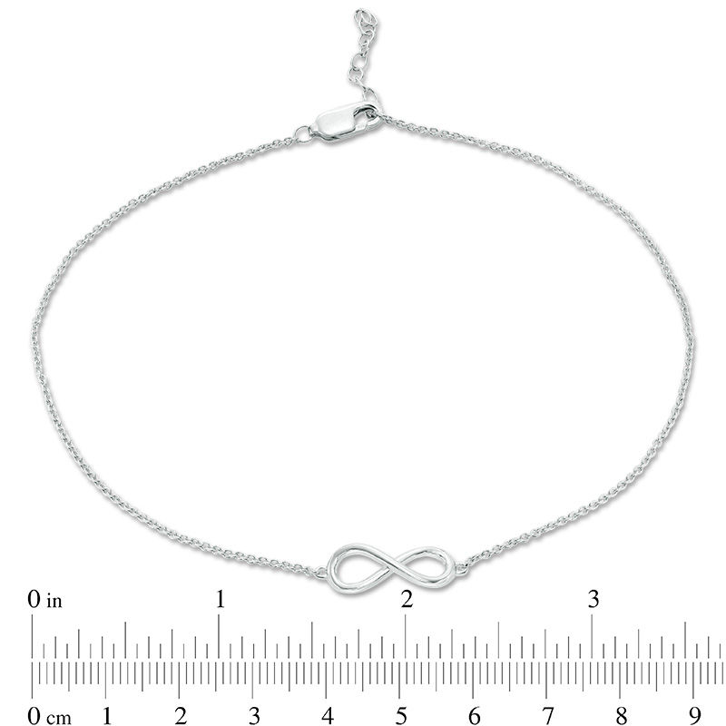 Infinity Double Strand Anklet in 10K White Gold - 9.25"