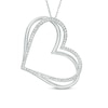 Thumbnail Image 1 of The Kindred Heart from Vera Wang Love Collection 1/2 CT. T.W. Diamond Tilted Pendant in 10K White Gold - 19"