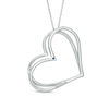 Thumbnail Image 3 of The Kindred Heart from Vera Wang Love Collection 1/2 CT. T.W. Diamond Tilted Pendant in 10K White Gold - 19"
