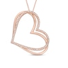 Thumbnail Image 1 of The Kindred Heart from Vera Wang Love Collection 1/2 CT. T.W. Diamond Tilted Pendant in 10K Rose Gold - 19"