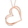 Thumbnail Image 1 of The Kindred Heart from Vera Wang Love Collection 1/2 CT. T.W. Diamond Tilted Pendant in 10K Rose Gold - 19"