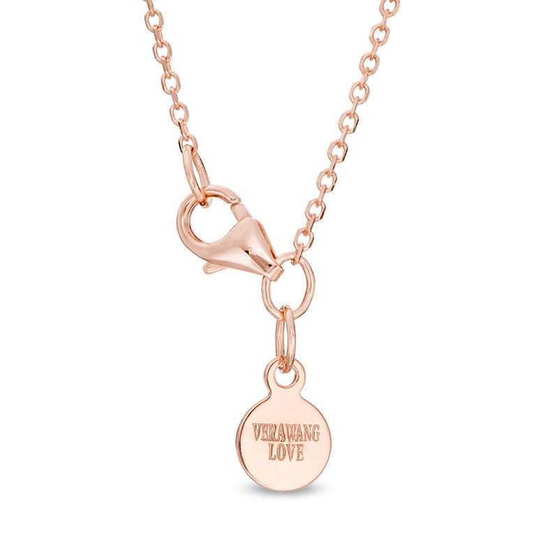 The Kindred Heart from Vera Wang Love Collection 1/2 CT. T.W. Diamond Tilted Pendant in 10K Rose Gold - 19"