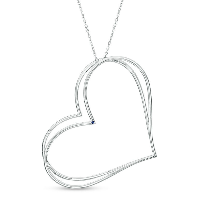 Main Image 3 of The Kindred Heart from Vera Wang Love Collection 2 CT. T.W. Diamond Tilted Pendant in Sterling Silver - 19"