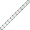Thumbnail Image 1 of Cushion-Shaped Lab-Created Opal Tennis Bracelet in Sterling Silver - 7.25"