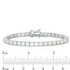 Thumbnail Image 4 of Cushion-Shaped Lab-Created Opal Tennis Bracelet in Sterling Silver - 7.25"