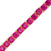 Thumbnail Image 1 of Cushion-Cut Lab-Created Ruby Tennis Bracelet in Sterling Silver with 14K Gold Plate - 7.25"