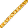 Thumbnail Image 1 of Cushion-Cut Citrine Tennis Bracelet in Sterling Silver with 14K Gold Plate - 7.25"