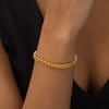 Thumbnail Image 1 of Cushion-Cut Citrine Tennis Bracelet in Sterling Silver with 14K Gold Plate - 7.25"