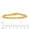 Thumbnail Image 4 of Cushion-Cut Citrine Tennis Bracelet in Sterling Silver with 14K Gold Plate - 7.25"
