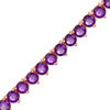 Thumbnail Image 0 of Amethyst Tennis Bracelet in Sterling Silver with 14K Rose Gold Plate - 7.25"