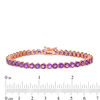 Thumbnail Image 4 of Amethyst Tennis Bracelet in Sterling Silver with 14K Rose Gold Plate - 7.25"