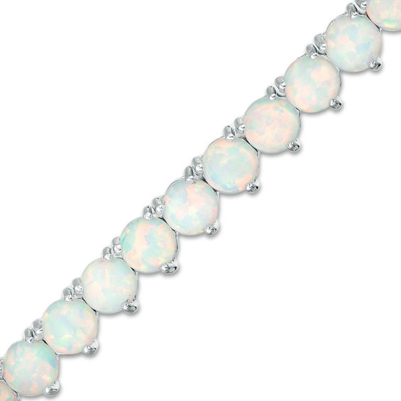 Lab-Created Opal Tennis Bracelet in Sterling Silver - 7.25"